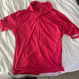 Peter Millar red golf shirt size Large